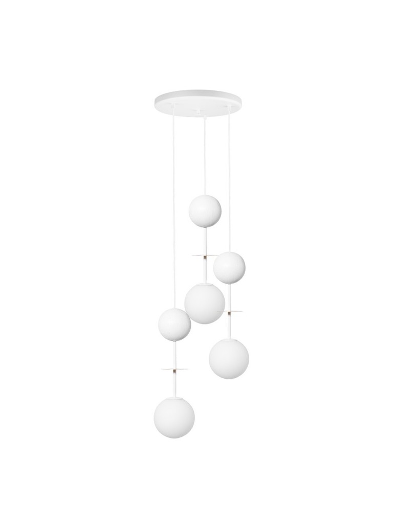 Pendant lamps - UMMO OIO A 3P white triple ceiling lamp / plafond with brass OIP331P3. - product kolory-swiatla.pl 1