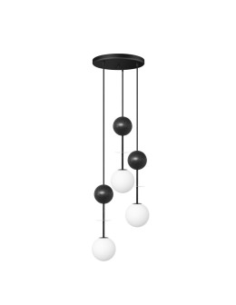 UMMO OIO A 3P black triple ceiling lamp / plafond with brass OIP332P3.