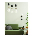 Pendant lamps - UMMO OIO A 3P black triple ceiling lamp / plafond with brass OIP332P3. - product 2