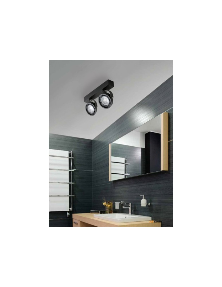 Spotlight ceiling lamps - Azzardo JERRY 2 230V BLACK 2xES111 Ceiling Spotlight Black AZ1370 - product kolory-swiatla.pl 2