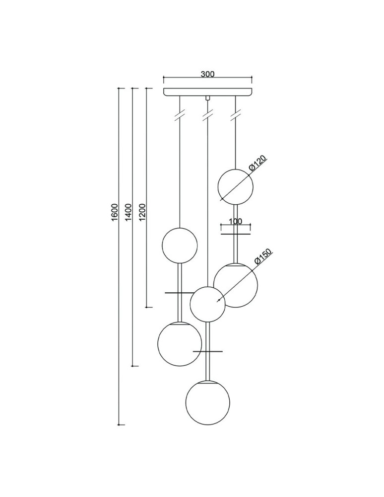 Pendant lamps - UMMO OIO A 3P white triple ceiling lamp / plafond OIP311P3. - product kolory-swiatla.pl 3