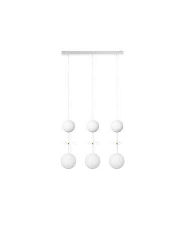 UMMO OIO A 3L white triple ceiling lamp with brass OIL331P0.