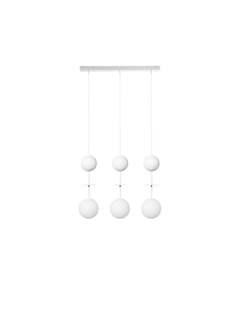 Pendant lamps - UMMO OIO A 3L white triple ceiling lamp with brass OIL331P0. - product kolory-swiatla.pl 1
