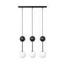 Pendant lamps - UMMO OIO A 3L black triple ceiling lamp with brass OIL332P0. - product 1