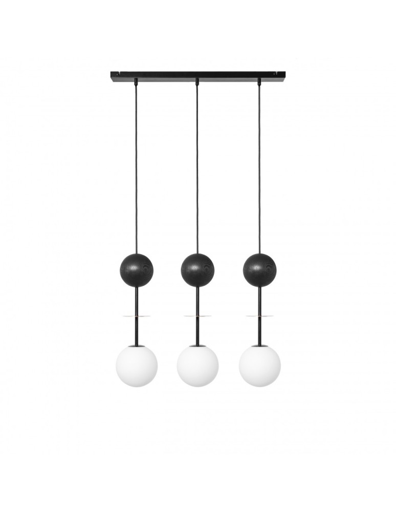 Pendant lamps - UMMO OIO A 3L black triple ceiling lamp with brass OIL332P0. - product kolory-swiatla.pl 1
