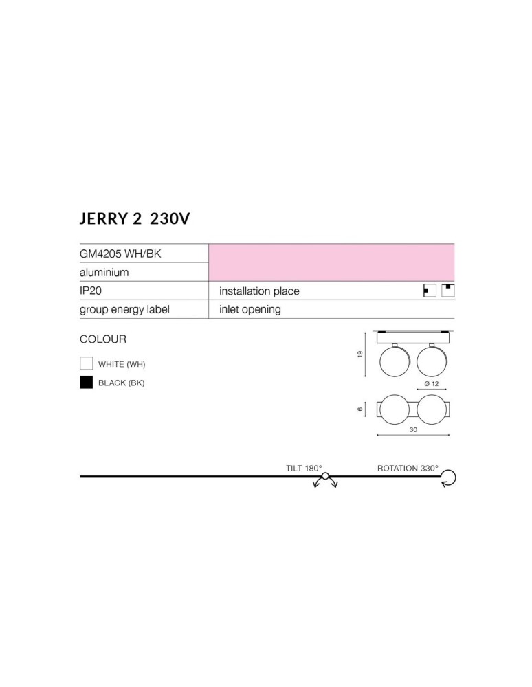 Spotlight ceiling lamps - Azzardo JERRY 2 230V BLACK 2xES111 Ceiling Spotlight Black AZ1370 - product kolory-swiatla.pl 3