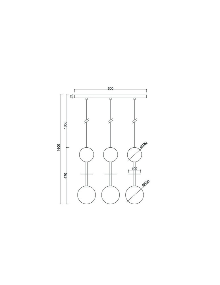 Pendant lamps - UMMO OIO A 3L black triple ceiling lamp with brass OIL332P0. - product kolory-swiatla.pl 2