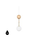 Pendant lamps - UMMO OIO A WOOD brass ceiling pendant lamp with increased IP44 waterproofing OIAW131PS0 - product 1