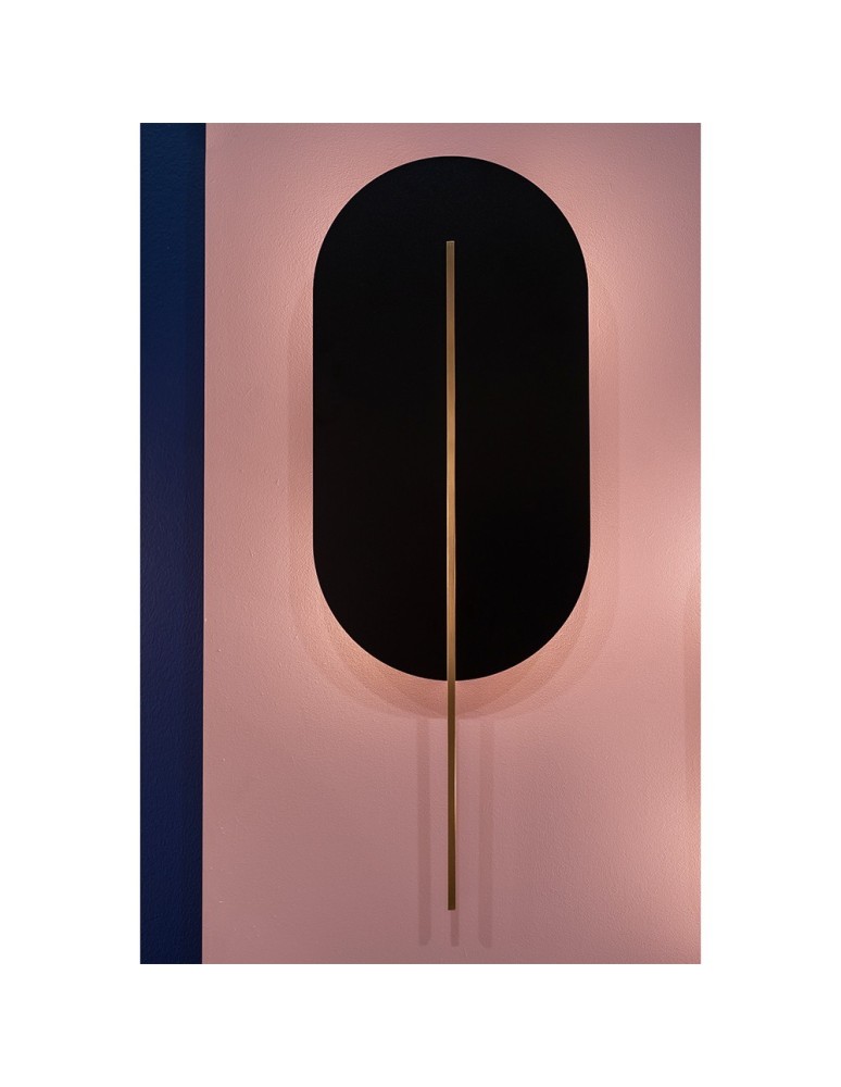 Wall lamps - UMMO ROKKE black wall lamp / wall sconce with brass detail RKK22030 - product kolory-swiatla.pl 5