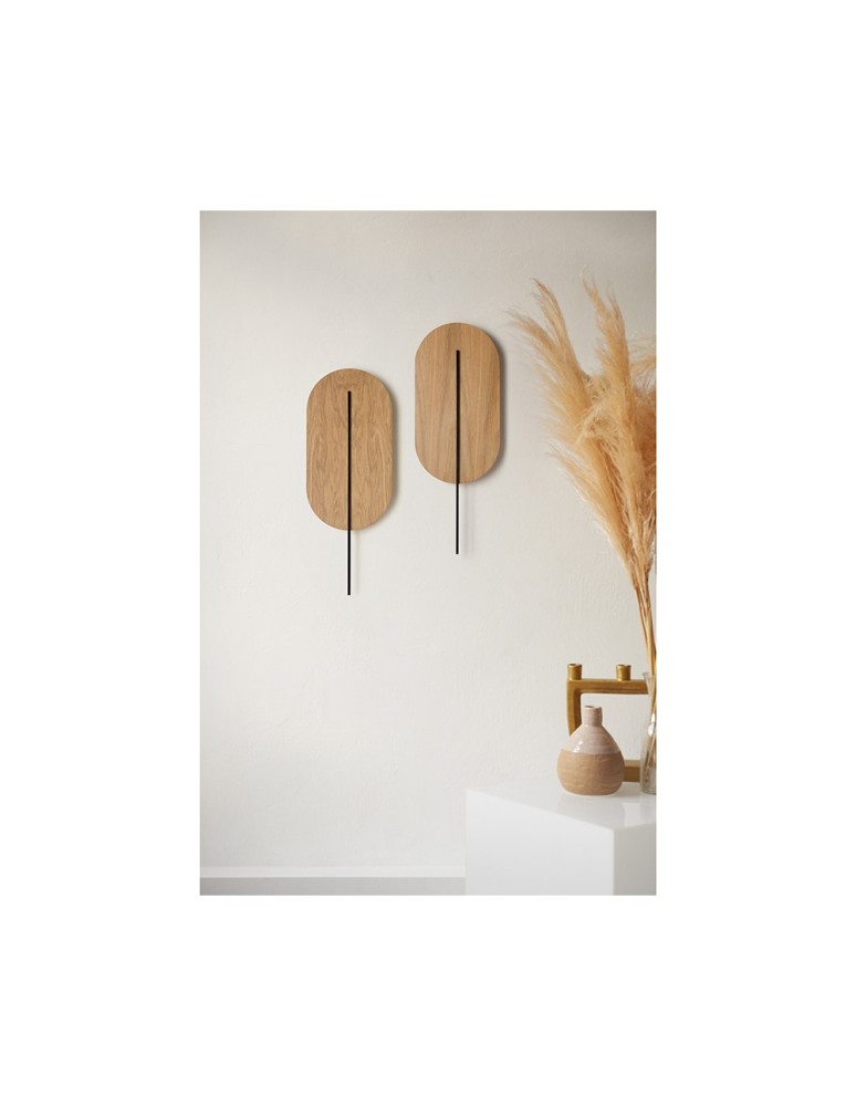 Wall lamps - UMMO ROKKE WOOD wooden wall lamp / wall sconce with black detail RKW21020. - product kolory-swiatla.pl 2