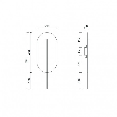 UMMO ROKKE WOOD drewniana lampa ścienna / kinkiet z czarnym detalem RKW21020