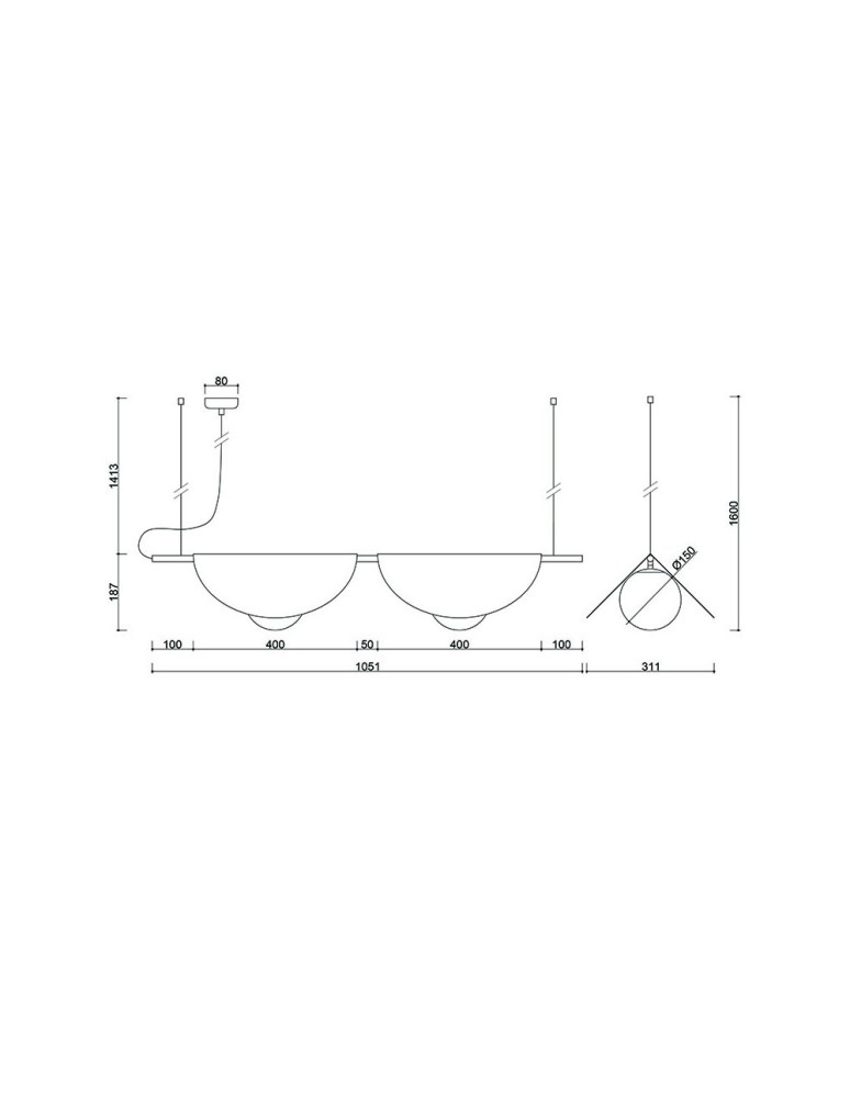 Pendant lamps - UMMO SALLO B black double ceiling lamp SAB222P0. - product kolory-swiatla.pl 4