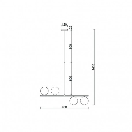 UMMO SUGURI A czarna lampa sufitowa w rozmiarze XL SGA122R66