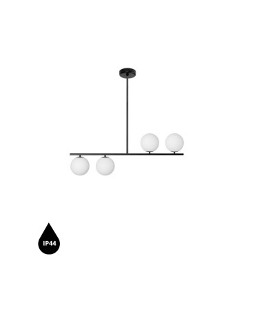 UMMO SUGURI A black M-size ceiling lamp with increased IP44 waterproofing SGA122RS6