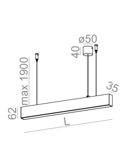 Aqform RAFTER pendant LED 198cm 31W 2240lm 50605 - product 2