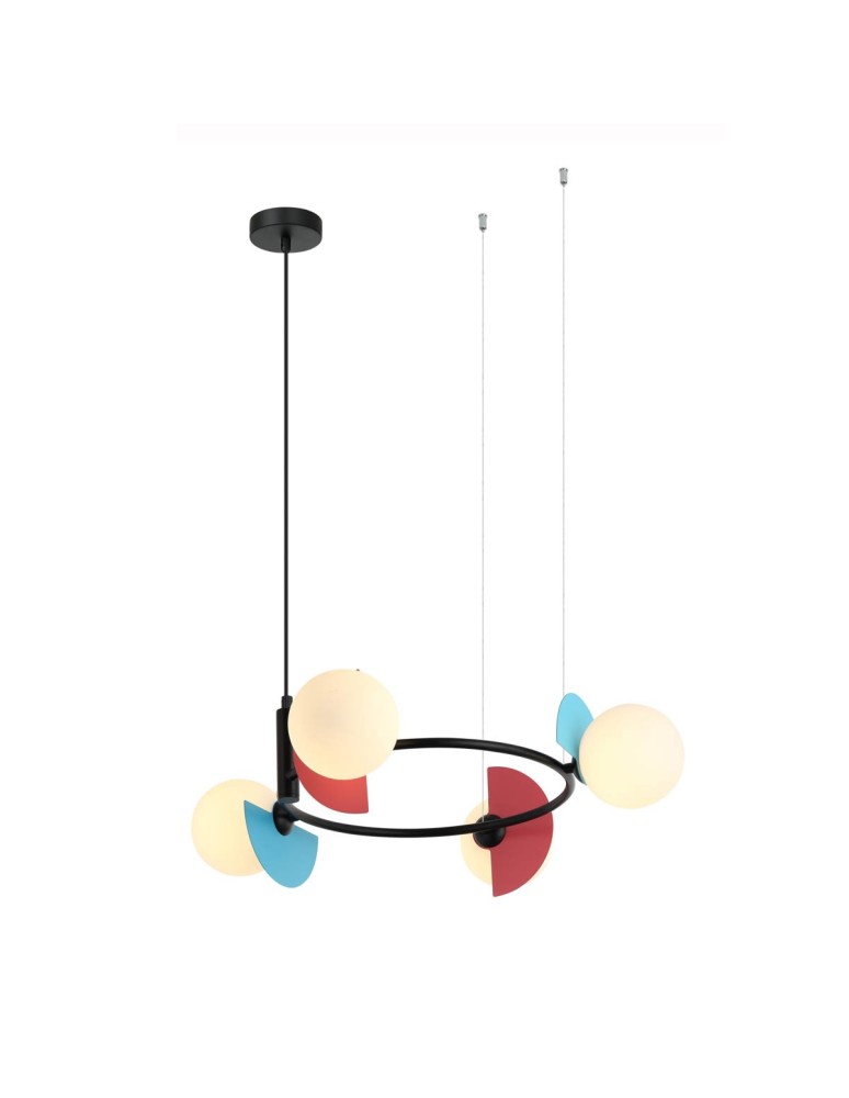 Multicolored pendant lamps - Italux Nauti Pendant 4xG9 25W Blue, orange, pink PND-37482-4R-MLTI - product kolory-swiatla.pl 1