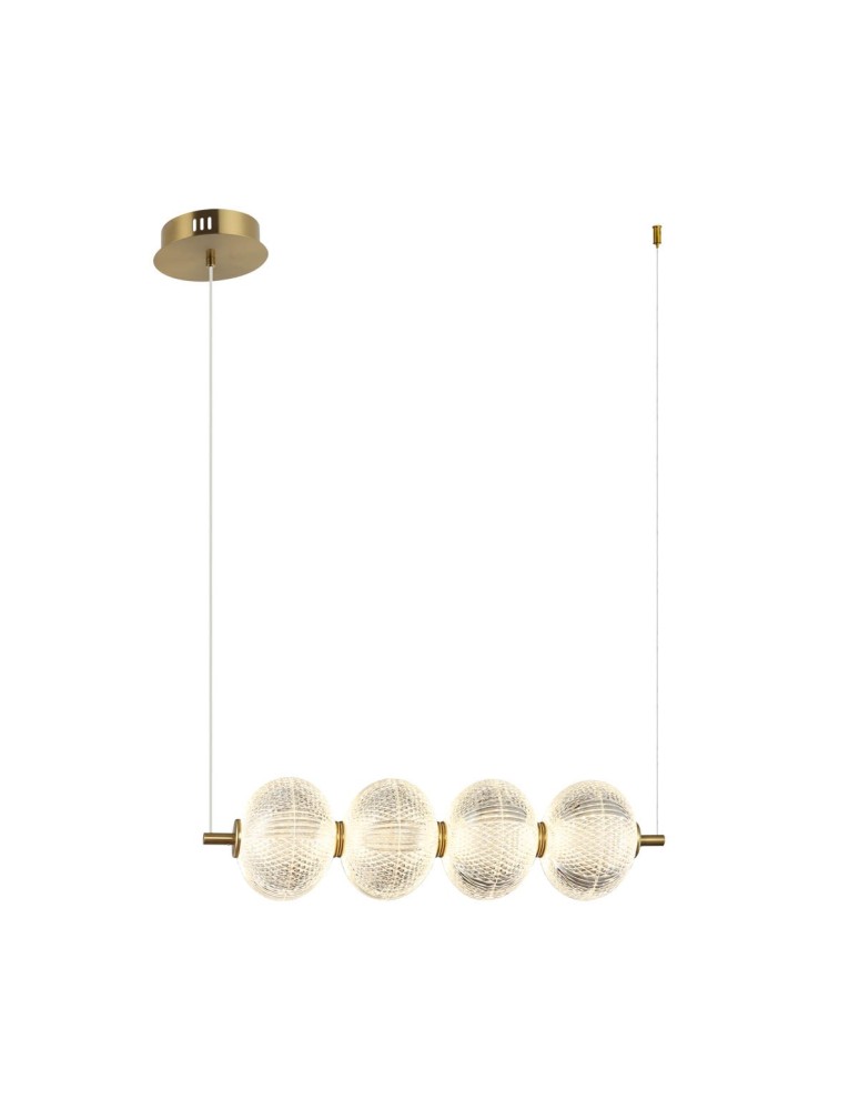 Pendant lamps over the island - Italux Lazie Pendant 4xLED 19W 1400 lm 3000K (Warm White) Brass, Transparent PND-29038-4-GD - product kolory-swiatla.pl 1