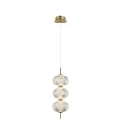 Single pendant lamps - Italux Lazie Pendant 3xLED 13W 1300 lm 3000K (Warm White) Brass, Transparent PND-29038-3-GD - product 1