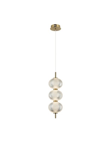 Italux Lazie Pendant 3xLED 13W 1300 lm 3000K (Warm White) Brass, Transparent PND-29038-3-GD