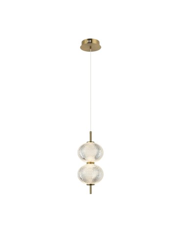 Italux Lazie Pendant 2xLED 10W 1000 lm 3000K (Warm White) Brass, Transparent PND-29038-2-GD