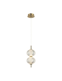Italux Lazie Pendant 2xLED 10W 1000 lm 3000K (Warm White) Brass, Transparent PND-29038-2-GD