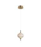Single pendant lamps - Italux Lazie Pendant 1xLED 5W 500 lm 3000K (Warm White) Brass, Transparent PND-29038-1-GD - product 1