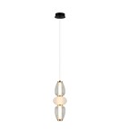 Single pendant lamps - Italux Gastel Pendant 1xLED 16W 1000 lm 3000K (Warm White) Black, white, transparent PND-74937-3-BK - product 1