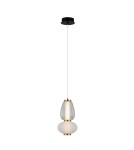 Single pendant lamps - Italux Gastel Pendant 1xLED 8W 490 lm 3000K (Warm White) Black, white, transparent PND-74937-2-BK - product 1