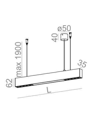Aqform RAFTER wisząca points LED section 94cm 14,5W 1440lm 	50594 - produkt 2