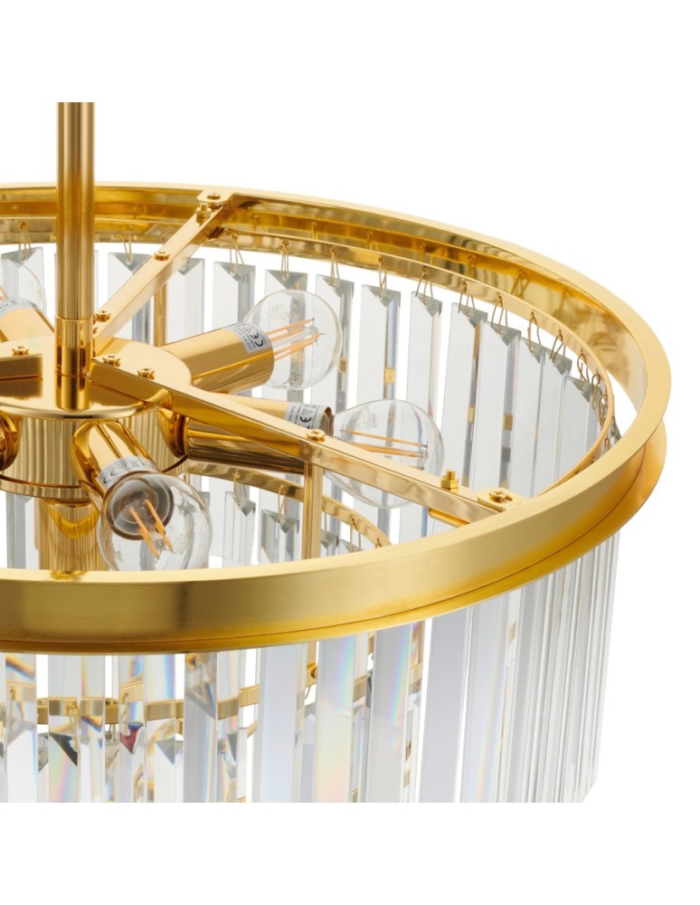 Glamour chandeliers -  Step Into Design SPLENDORE gold 50 cm pendant lamp DN915-50A - product kolory-swiatla.pl 11