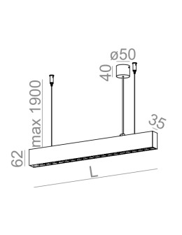 Aqform RAFTER wisząca points LED 80cm 28,5W 3070lm 50598 - produkt 2