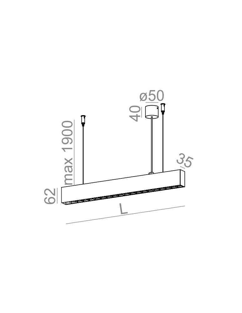 Pendant lamps - Aqform RAFTER pendant points LED 107cm 38W 4090lm 50599 - product kolory-swiatla.pl 2