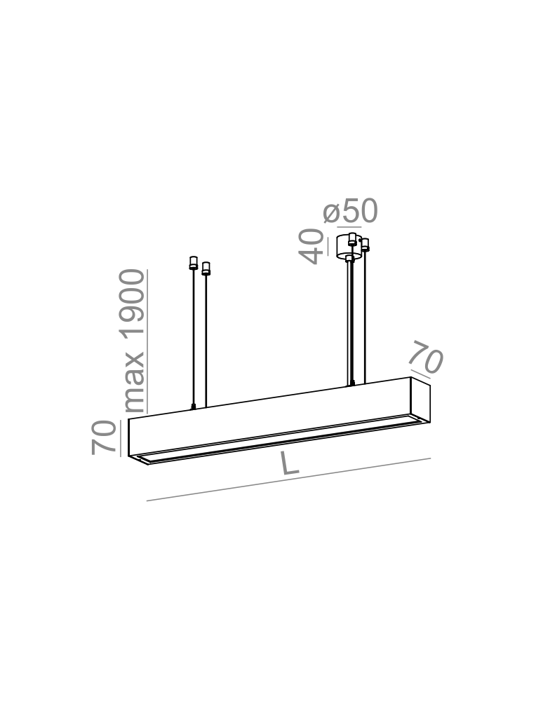 Pendant lamps - Aqform SET ALULINE LED pendant 87cm 13W 790lm 50229 - product kolory-swiatla.pl 2