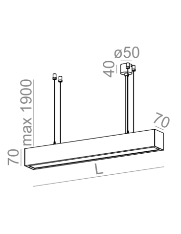 Aqform SET ALULINE LED pendant 115cm 17W 1050lm 50231 - product 2