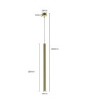 Pendant tube lamps - Light Prestige Lungo 1 gold pendant lamp LP-894/1P GD 1xG9 gold - product 7