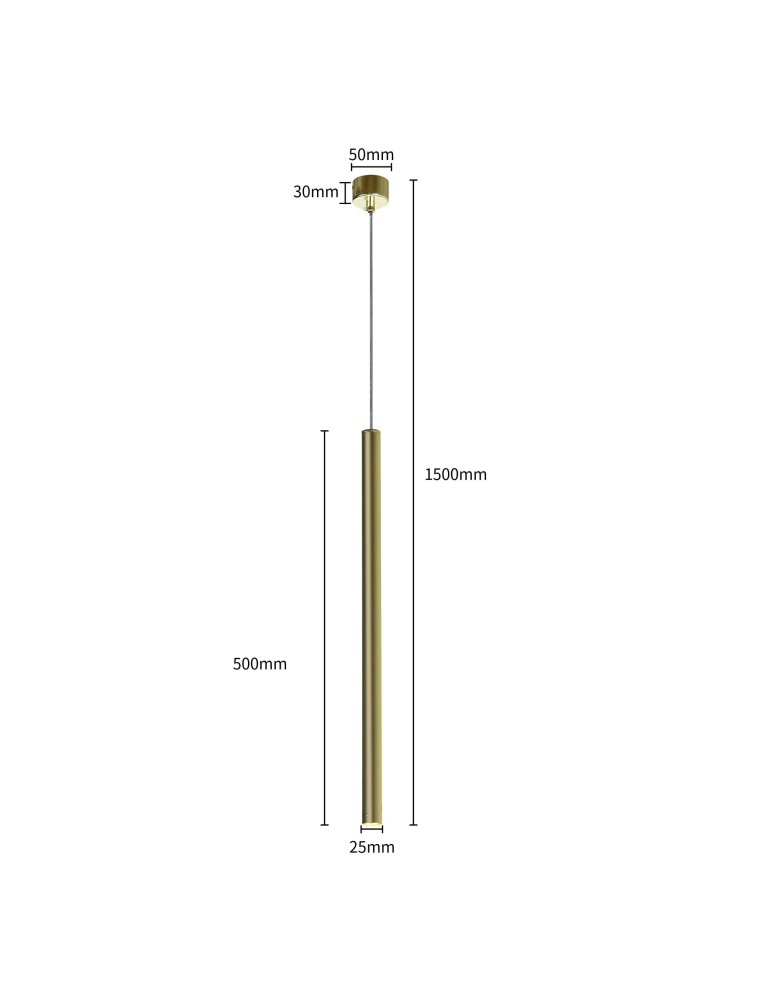 Pendant tube lamps - Light Prestige Lungo 1 gold pendant lamp LP-894/1P GD 1xG9 gold - product kolory-swiatla.pl 7