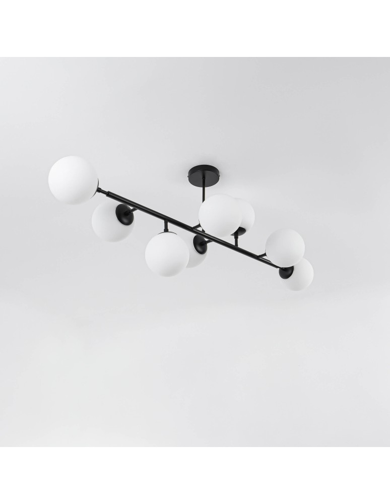 Pendant lamps spheres - Light Prestige Dorado 8 pendant lamp black LP-002/8P BK 8xE14 black/white - product kolory-swiatla.pl 3