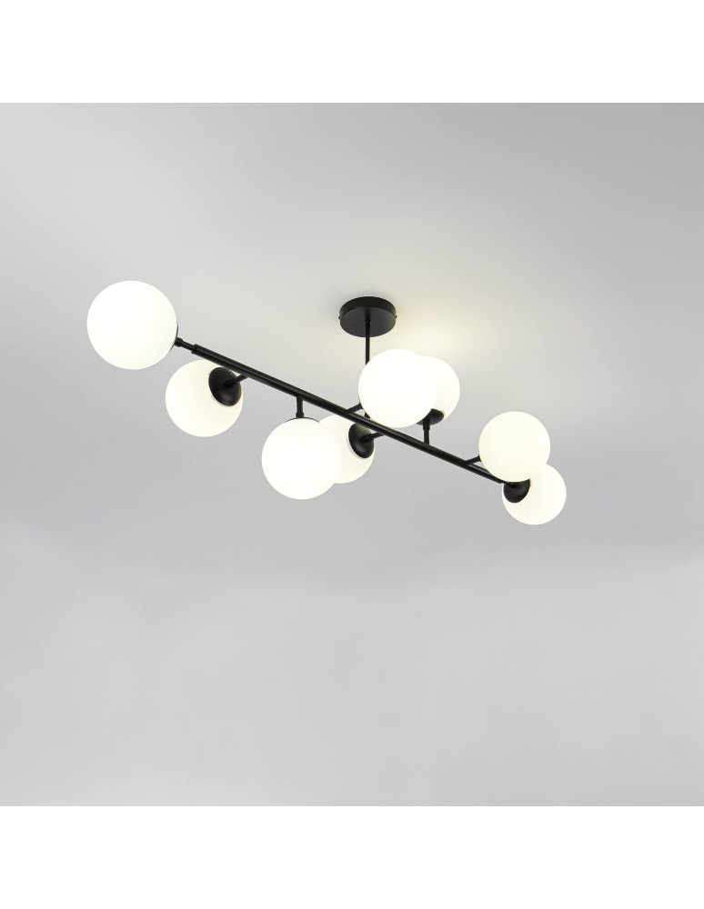 Pendant lamps spheres - Light Prestige Dorado 8 pendant lamp black LP-002/8P BK 8xE14 black/white - product kolory-swiatla.pl 4