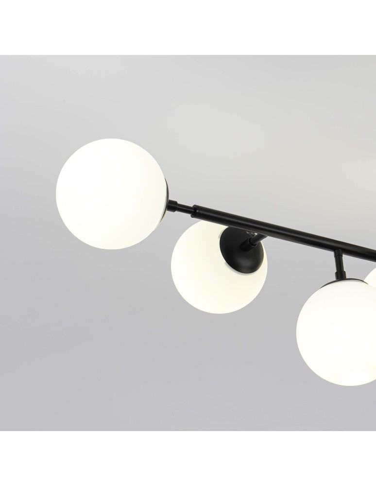 Pendant lamps spheres - Light Prestige Dorado 8 pendant lamp black LP-002/8P BK 8xE14 black/white - product kolory-swiatla.pl 5