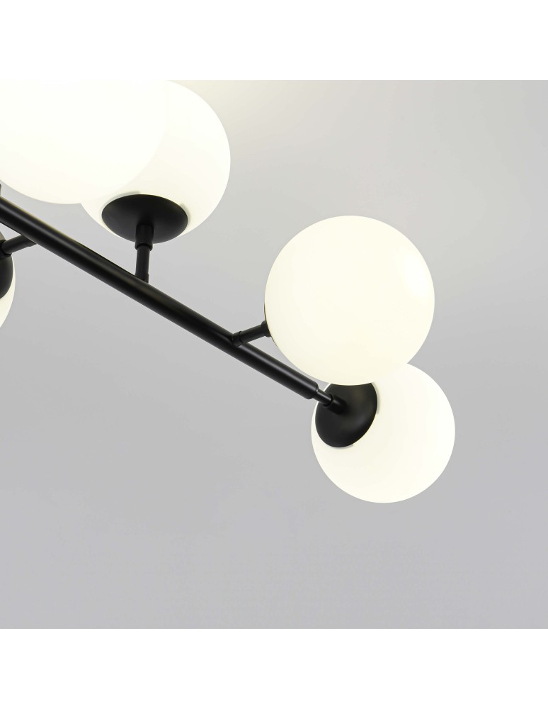 Pendant lamps spheres - Light Prestige Dorado 8 pendant lamp black LP-002/8P BK 8xE14 black/white - product kolory-swiatla.pl 7