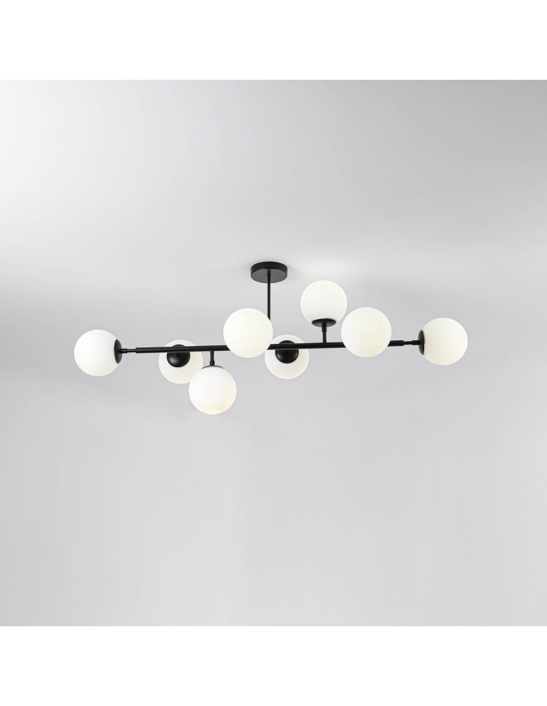 Pendant lamps spheres - Light Prestige Dorado 8 pendant lamp black LP-002/8P BK 8xE14 black/white - product kolory-swiatla.pl 9