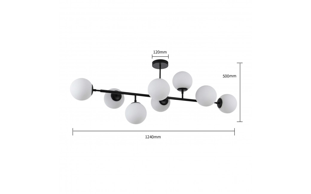 Light Prestige Dorado 8 lampa wisząca czarna LP-002/8P BK 8xE14 czarny/biały