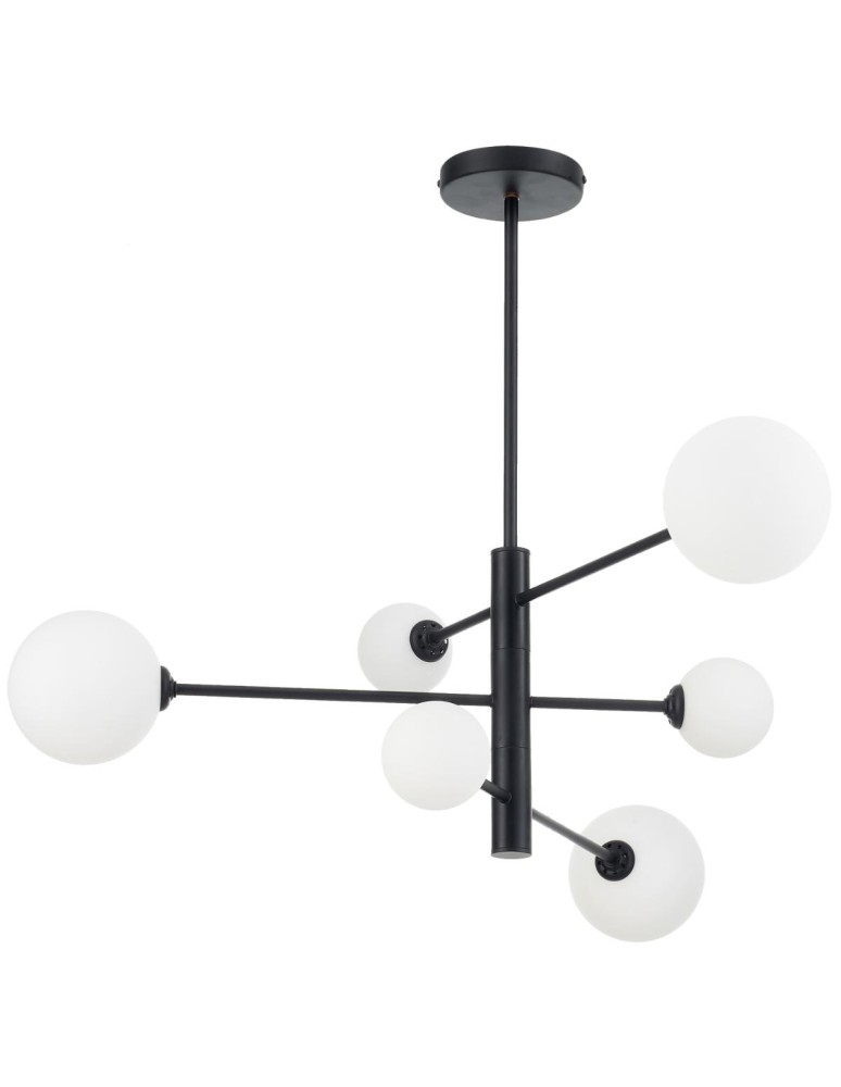 Pendant lamps spheres - Light Prestige Dorado 6 pendant lamp black LP-002/6P BK 6xG9 black / white - product kolory-swiatla.pl 1