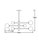 Pendant lamps spheres - Light Prestige Dorado 6 pendant lamp black LP-002/6P BK 6xG9 black / white - product 3