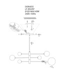 Pendant lamps spheres - Light Prestige Dorado 6 pendant lamp black LP-002/6P BK 6xG9 black / white - product 4