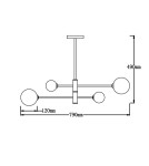 Pendant lamps spheres - Light Prestige Dorado 4 pendant lamp black LP-002/4P BK 4xG9 black / white - product 3