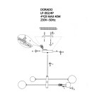 Pendant lamps spheres - Light Prestige Dorado 4 pendant lamp black LP-002/4P BK 4xG9 black / white - product 4