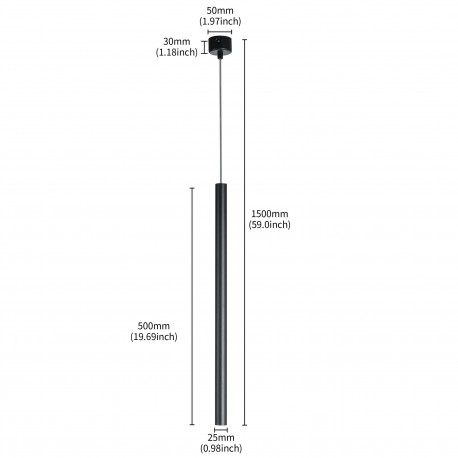 Light Prestige Lungo 1 czarna lampa wisząca LP-894/1P BK 1xG9 czarny