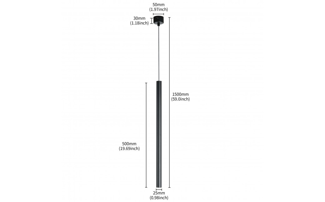 Light Prestige Lungo 1 czarna lampa wisząca LP-894/1P BK 1xG9 czarny