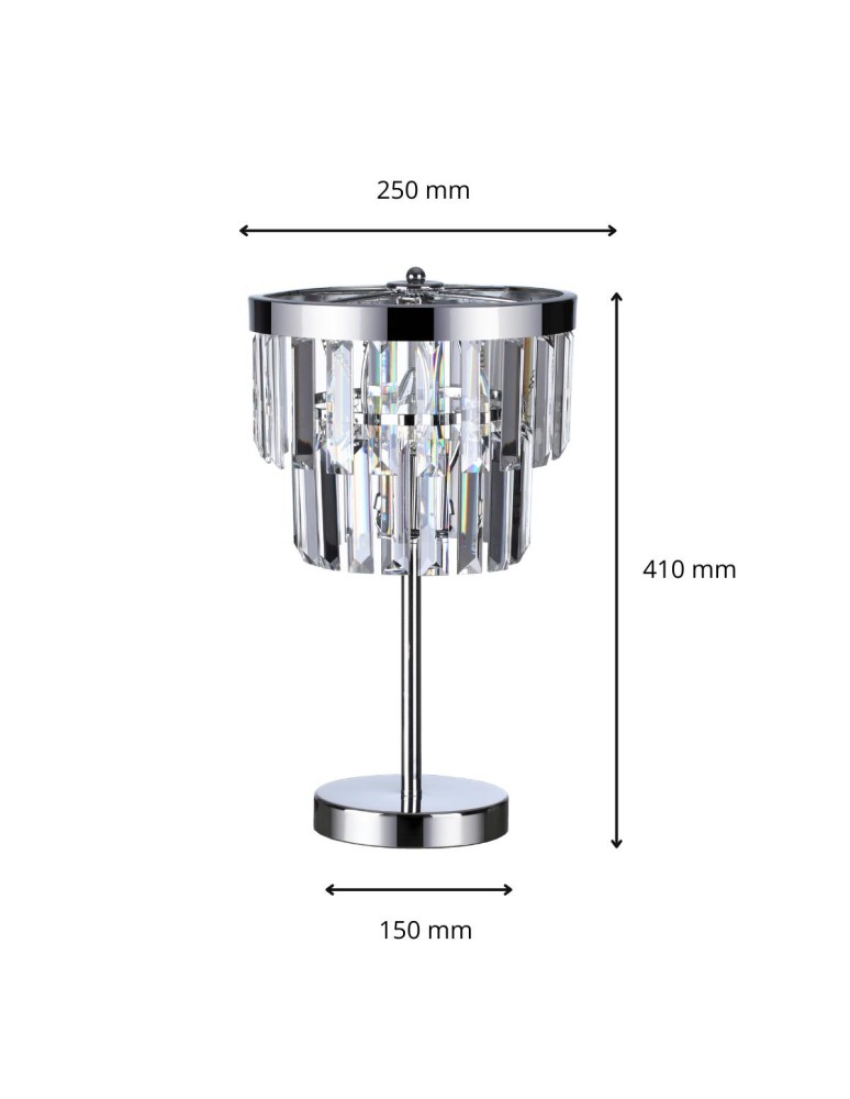 Glamour table lamps - Light Prestige Vetro desk lamp E14 transparent/silver LP-2910/1T - product kolory-swiatla.pl 4